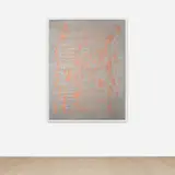 Pamela Rosenkranz, Express Nothing (Rain In), 2012, acrylic on emergency blanket, in artist's frame