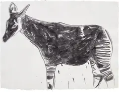 Vanishing Animals: Okapi by Andy Warhol, 1986, synthetic polymer paint on paper, sold Dec 2022