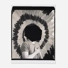 John Divola, Head Covered with Hexagon, 1987, unique large-format Polaroid PolaPan print