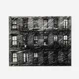 Paul Himmel, Falling Snow – Boy in Window, New York, gelatin silver print