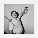 Roger Ballen, Security Guard and Puppy on Staircase, selenium-toned gelatin silver print
