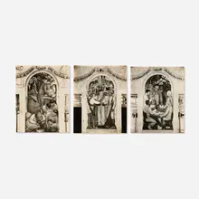Tina Modotti, Three Diego Rivera murals, 1928, gelatin silver print