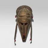 Marka, Mask, carved wood, thread, bronze