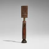 Fante, Akua‘ba fertility figure, carved wood, beads