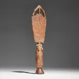 Fante, Akua'ba fertility figure, carved wood, beads