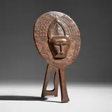 Baule, Prestige object with bushcow mask, carved wood