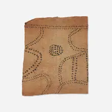 Mbuti, Ceremonial bark cloth, natural pigments on bark cloth