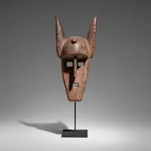 Suruku (Hyena) mask by Bamana, wood, sold Jul 2025