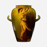Standard Glaze vase depicting Cassiopeia by Artus Van Briggle for Rookwood Pottery, 1889, glazed earthenware, sold Feb 2026