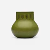 Marblehead Pottery, Vase with conventionalized flowers, 1908-20, glazed and incised earthenware