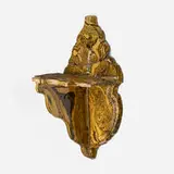 George E. Ohr, Rare wall-hanging shelf, c. 1900, scroddled and glazed earthenware