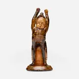 George E. Ohr, Novelty baby-in-a-barrel, 1897-1900, glazed earthenware