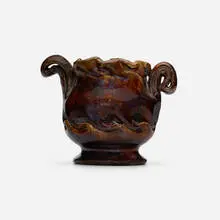 Vase by George E. Ohr, 1897-1900, glazed earthenware, sold Feb 2026