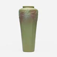 Van Briggle Pottery, Vase with columbines, 1906, glazed earthenware