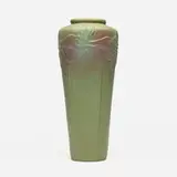 Van Briggle Pottery, Vase with columbines, 1906, glazed earthenware