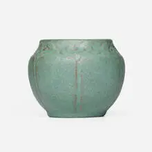 Vase with mistletoe by Van Briggle Pottery, 1907, glazed earthenware, sold Feb 2026