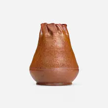 Vase by George E. Ohr, 1895-96, glazed earthenware, sold Feb 2026