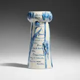 Susan Frackelton, Rare 'Friendship' vase with tulips, c. 1900, glazed stoneware