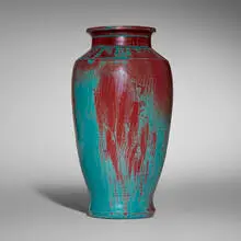 Pewabic Pottery, Tall vase, 1915-30, glazed earthenware
