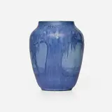 Henrietta Bailey for Newcomb College Pottery, Scenic vase with live oaks and Spanish moss, 1929, glazed earthenware