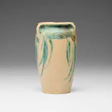 Byrdcliffe, Vase with eucalyptus, 1903-22, glazed earthenware