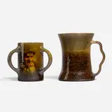 Tabletop accessories, set of two by George E. Ohr and Sadie Markland for Rookwood Pottery, glazed earthenware, sold Feb 2026