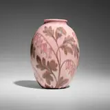 Decorated Porcelain vase with bleeding hearts by Margaret Helen McDonald for Rookwood Pottery, 1936, glazed porcelain, sold Feb 2026