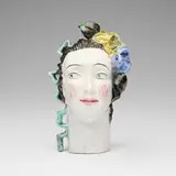 Lotte Calm for Wiener Werkstatte, Head of a woman, c. 1930, glazed earthenware