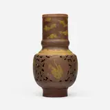 Haviland & Co., Reticulated Japonesque vase, c. 1885, glazed stoneware