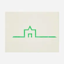 Guy de Cointet, Untitled (Green House), ink on paper