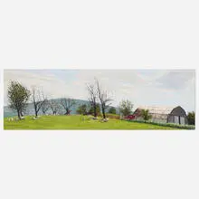 Rackstraw Downes, Gene Littlefield's Shorn Sheep, 1973, oil on canvas