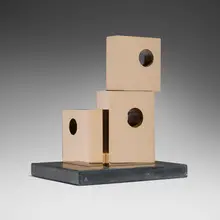 Barbara Hepworth, Three Forms (Extra Eye), 1969, polished bronze, slate base