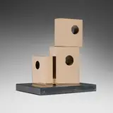 Barbara Hepworth, Three Forms (Extra Eye), 1969, polished bronze, slate base