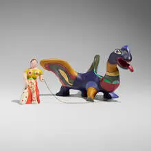 La Force by Niki de Saint Phalle, 1973, painted polyester resin, metal, sold Jan 2026