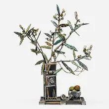 David Bates, Oleander II, 1995, painted bronze