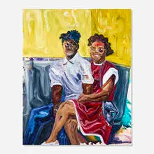 Ludovic Nkoth, Date Night, 2020, acrylic on canvas