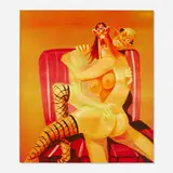 George Condo, Orange Couple, 2006, silkscreen ink on paper