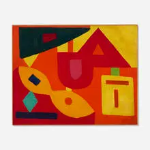 Untitled (Table Top Still Life) by Mercedes Matter, c. 1936, oil on canvas, sold Jan 2026