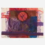 Josep Grau-Garriga, Red Sun in Square, 1969, collage and watercolor on paper