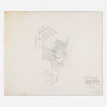 Alice Aycock, Study for The Miraculating Machine in the Garden, 1981, pencil on Mylar