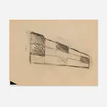 David Rabinowitch, Studies for Box Trough Assemblages, charcoal on paper (double-sided)