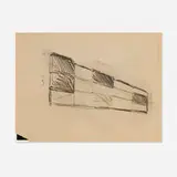 David Rabinowitch, Studies for Box Trough Assemblages, charcoal on paper (double-sided)