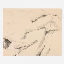 Diagonal Nude by Philip Pearlstein, 1968, lithograph, sold Jul 2024