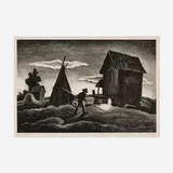 Night Firing by Thomas Hart Benton, 1943, lithograph, sold Jul 2024