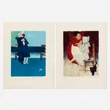 Norman Rockwell, Then for Three Minutes, Or Maybe Four; My Hand Shook (two works from the Huckleberry Finn portfolio), 1972, lithograph in colors
