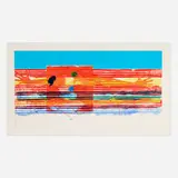 James Rosenquist, Window Washer Glass House, 1978, intaglio in colors and relief print with embossing and hand-coloring applied with a rubber tire on Pescia Italia