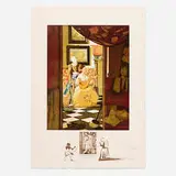Vermeer - La lettre (from the Changes in Great Masterpieces portfolio) by Salvador Dalí, 1974, lithograph in colors with remarque on Rives, sold Jul 2024
