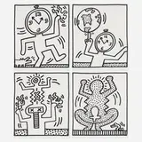 Keith Haring, Four works from the Lucio Amelio suite, 1983, offset lithograph