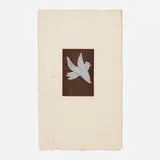 François-Xavier Lalanne, Petit oiseau bleu à l'envol, 1974, intaglio in colors