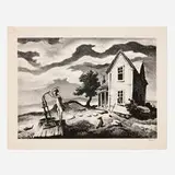 The Farmer's Daughter by Thomas Hart Benton, 1944, lithograph, sold Jul 2024
